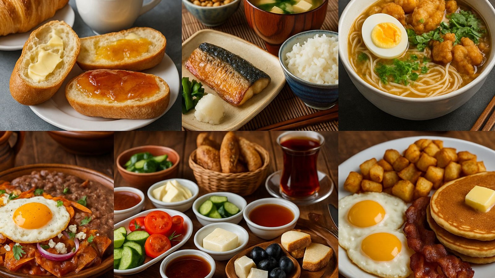 selection of breakfasts from around the world - breakfast around the world